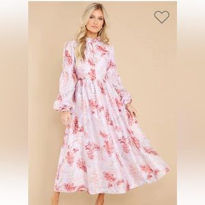 Chasing Butterflies Pink Floral Print Maxi Dress